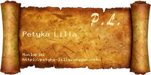 Petyka Lilla névjegykártya
